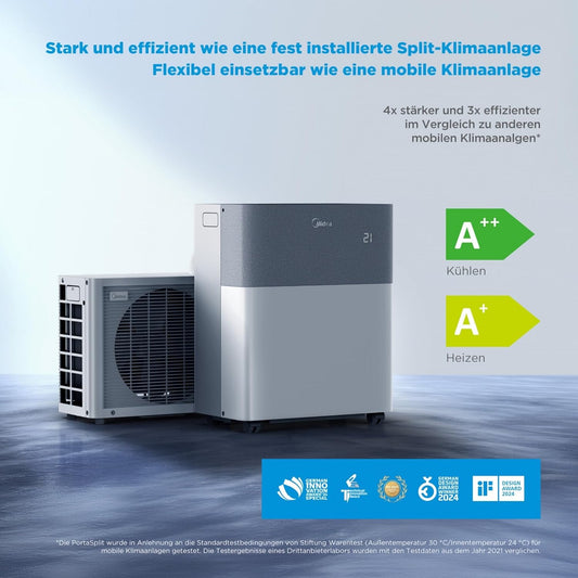 Midea PortaSplit Mobile Klimaanlage: Leise, Effizient, Kühlen, Heizen, Entfeuchtend
