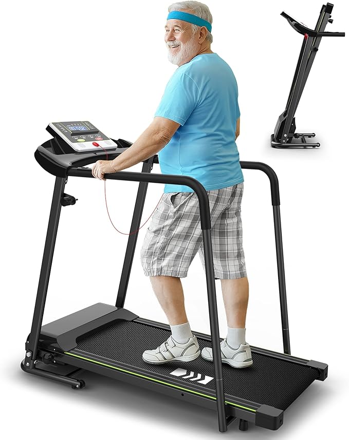 CIIHI Senioren Laufband: Heimtrainer mit extra langen Handläufen für Seniorenl
