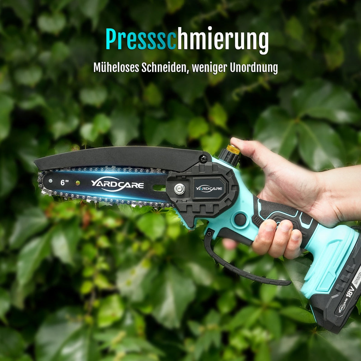 YARDCARE 6" bürstenlose Akku-Kettensägef