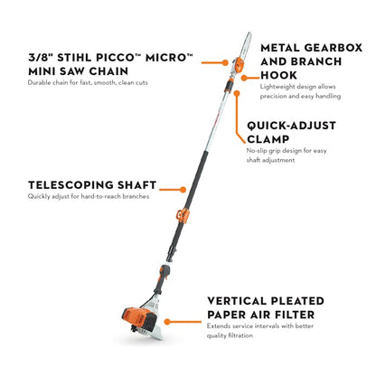 STIHL® HT 135 Z – 14in Gas Telescoping Pole Pruner | 36.3cc STIHL® Engine