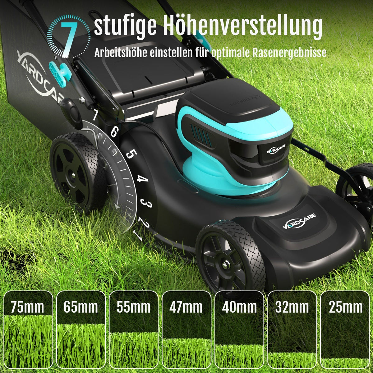 YARDCARE 16" bürstenloser Akku-Rasenmäherf