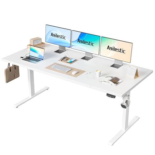 Agliestic Ergonomischer Höhenverstellbarer Steh-Sitz-Schreibtisch 160x80cm Doppelmotor Memory-Steuerung Homeofficed