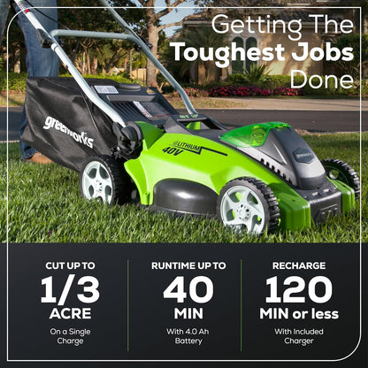 Greenworks LM1604 Cordless Mower Kit 40.6cm 40V