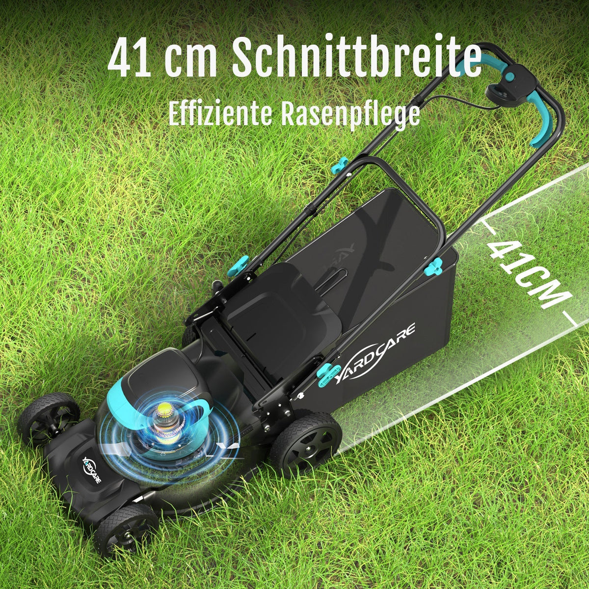 YARDCARE 16" bürstenloser Akku-Rasenmäherf