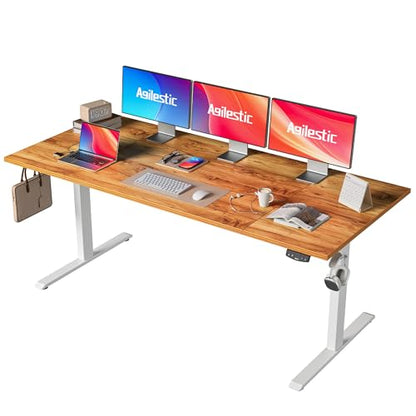 Agliestic Ergonomischer Höhenverstellbarer Steh-Sitz-Schreibtisch 160x80cm Doppelmotor Memory-Steuerung Homeofficed