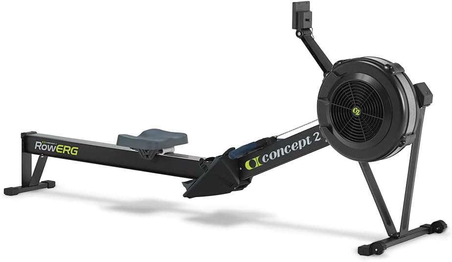Concept2 RowErg Modell D: Rudergerät mit Luftwiderstand, Standardbeinen, Schwarzl