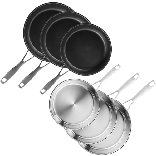 SILBERTHAL Profi Edelstahlpfannen Set 6-teilig 28cm – Induktion, Antihaft & Purd
