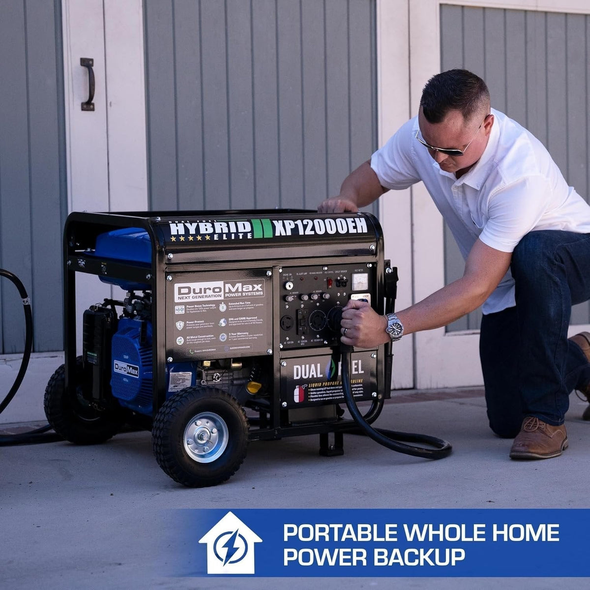 DuroMax XP12000EH 12,000 Watt Dual Fuel Portable Generator