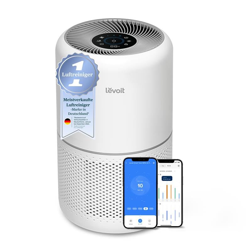 LEVOIT EverestAir Luftreiniger: Große Räume, Allergiker, Smart WiFi, Alexa, Leise 26dBd