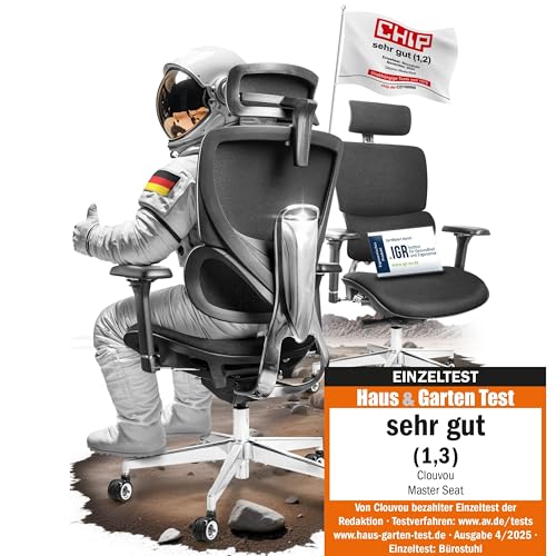 CLOUVOU MasterSeat Ergonomischer Bürostuhl: Testsieger, Individuell Anpassbar, Home Office & Gaming Stuhld