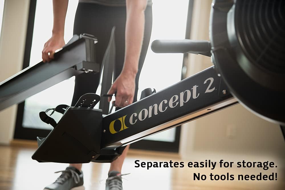 Concept2 RowErg Modell D: Rudergerät mit Luftwiderstand, Standardbeinen, Schwarzl