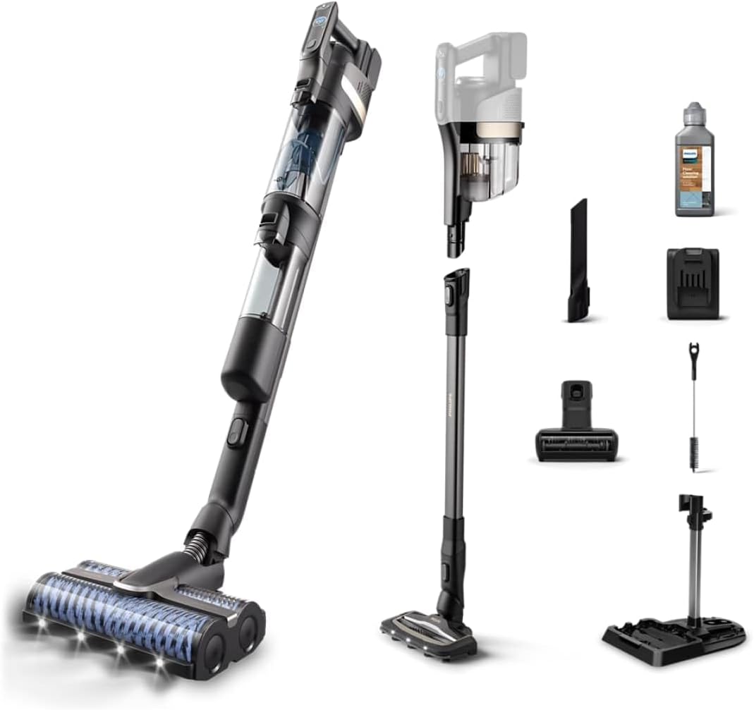 Philips AquaTrio Nass- & Trockensauger, 3-in-1, AquaSpin, Selbstreinigung, Tiefschwarzd