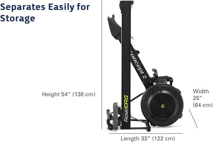 Concept2 RowErg Modell D: Rudergerät mit Luftwiderstand, Standardbeinen, Schwarzl