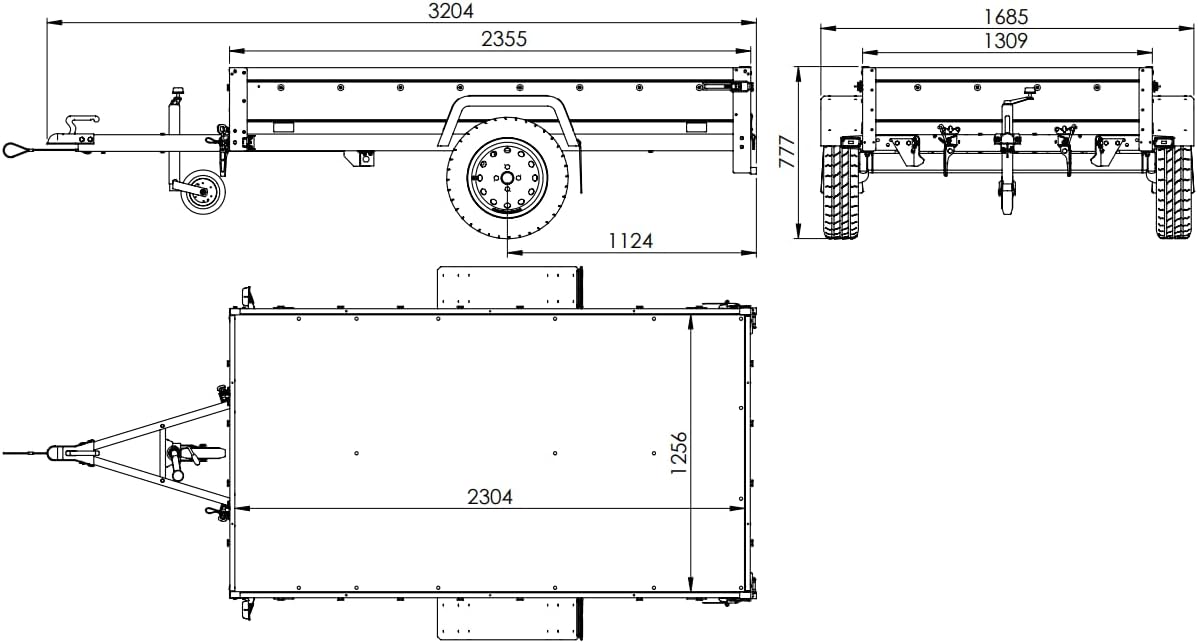 Unitrailer Tilting Hanger 230 with High Tarpaulin and Jockey Wheell