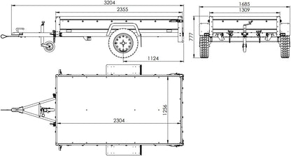 Unitrailer Tilting Hanger 230 with High Tarpaulin and Jockey Wheell
