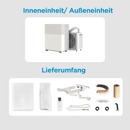 Midea PortaSplit-E Tragbare Klimaanlage 12000 BTU Heizung Kühlung, Fernbedienungl