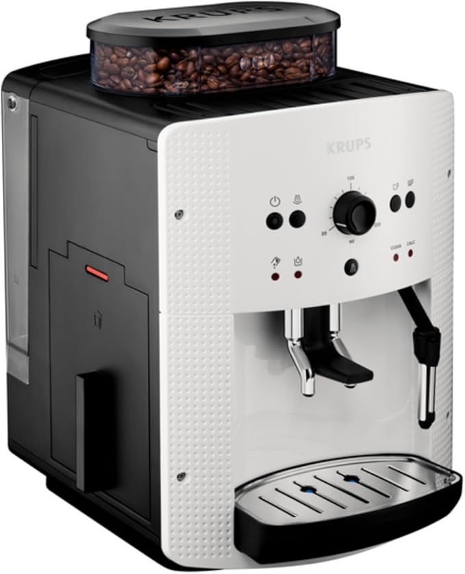 Krups Arabica Picto Kaffeevollautomat: Milchdüse, 2-Tassen, Drehregler, einfache Reinigung, TÜV-zertifiziert, Weißd