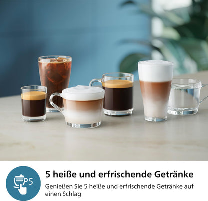 Philips 3300 Serie Kaffeevollautomat: 5 Getränke, Intuitive Touch-Bedienung, SilentBrew, Keramikmahlwerk, AquaCleand