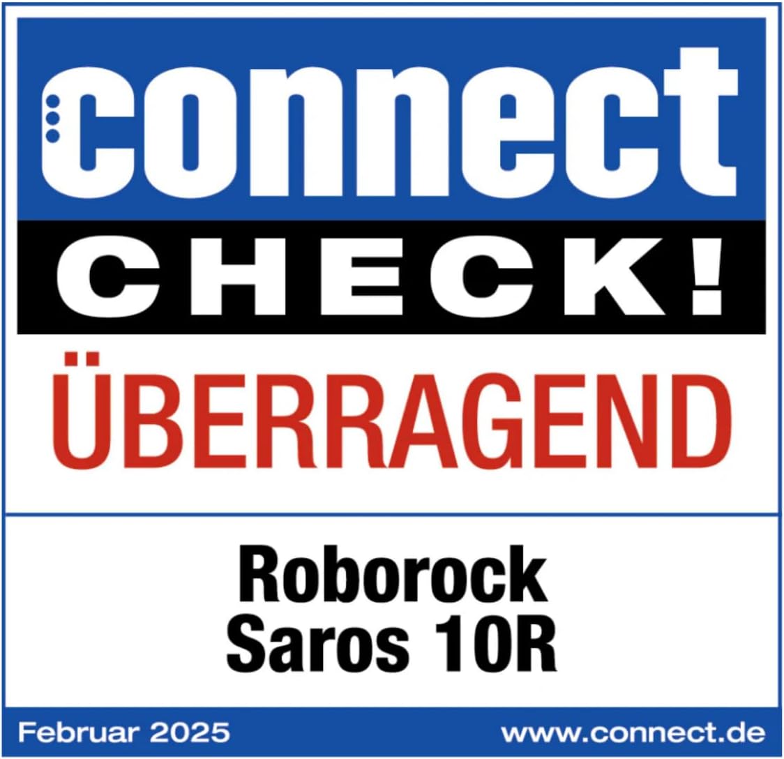 roborock Saros 10R Saugroboter mit Wischfunktion, ultraflach, StarSight 2.0, Zero-Tangle, Multifunktions-Dockd
