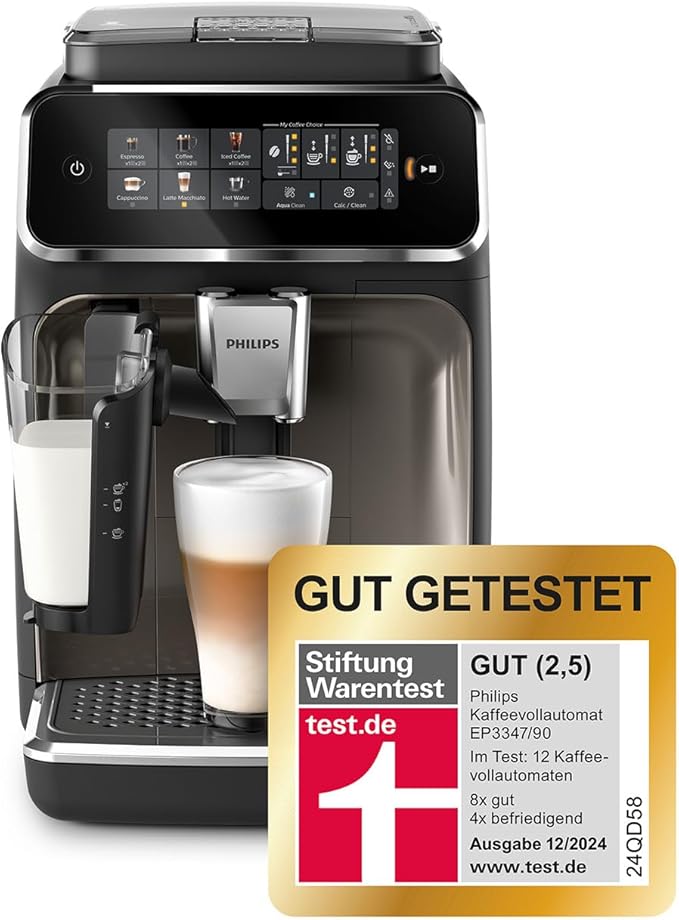 Philips 3300 Kaffeevollautomat LatteGo: Cremiger Milchschaum, Leise, Einfachste Reinigungd