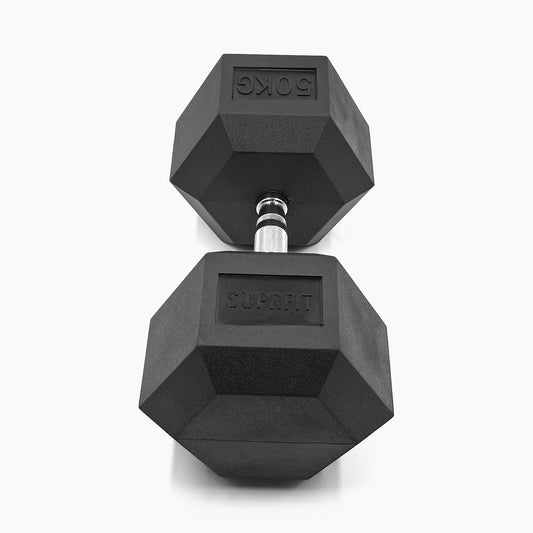 SUPRFIT Hexagon Kurzhanteln Paar: Gummierte Eisenkern Hanteln für Krafttrainingl