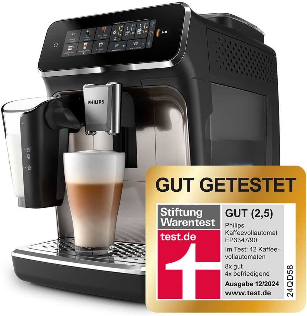 Philips 3300 Kaffeevollautomat LatteGo: Cremiger Milchschaum, Leise, Einfachste Reinigungd