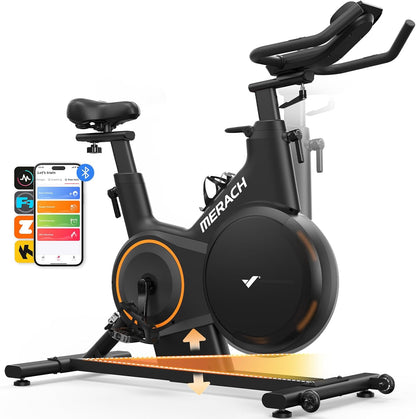 MERACH Heimtrainer: Leises Magnetrad mit App-Steuerungl
