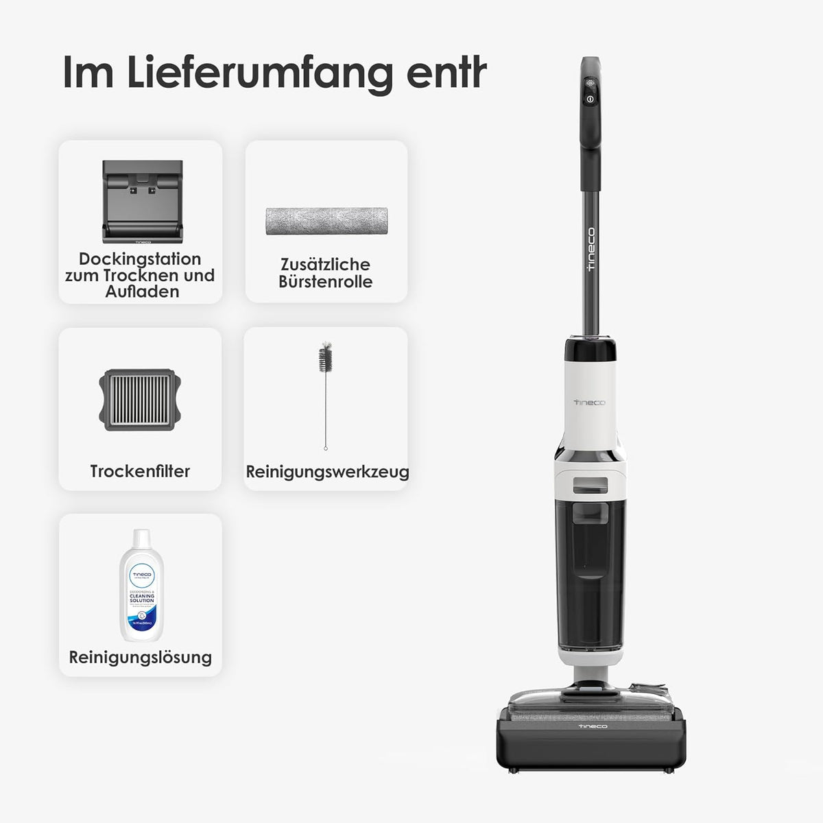 Tineco S6, 70°C Selbstreinigung, Flachdesign, 40 Min Laufzeitf