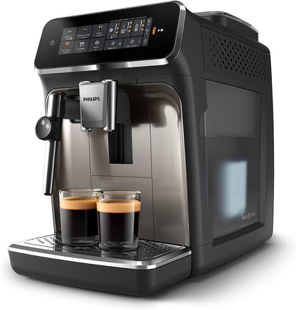 Philips 3300 Serie Kaffeevollautomat: 5 Getränke, Intuitive Touch-Bedienung, SilentBrew, Keramikmahlwerk, AquaCleand