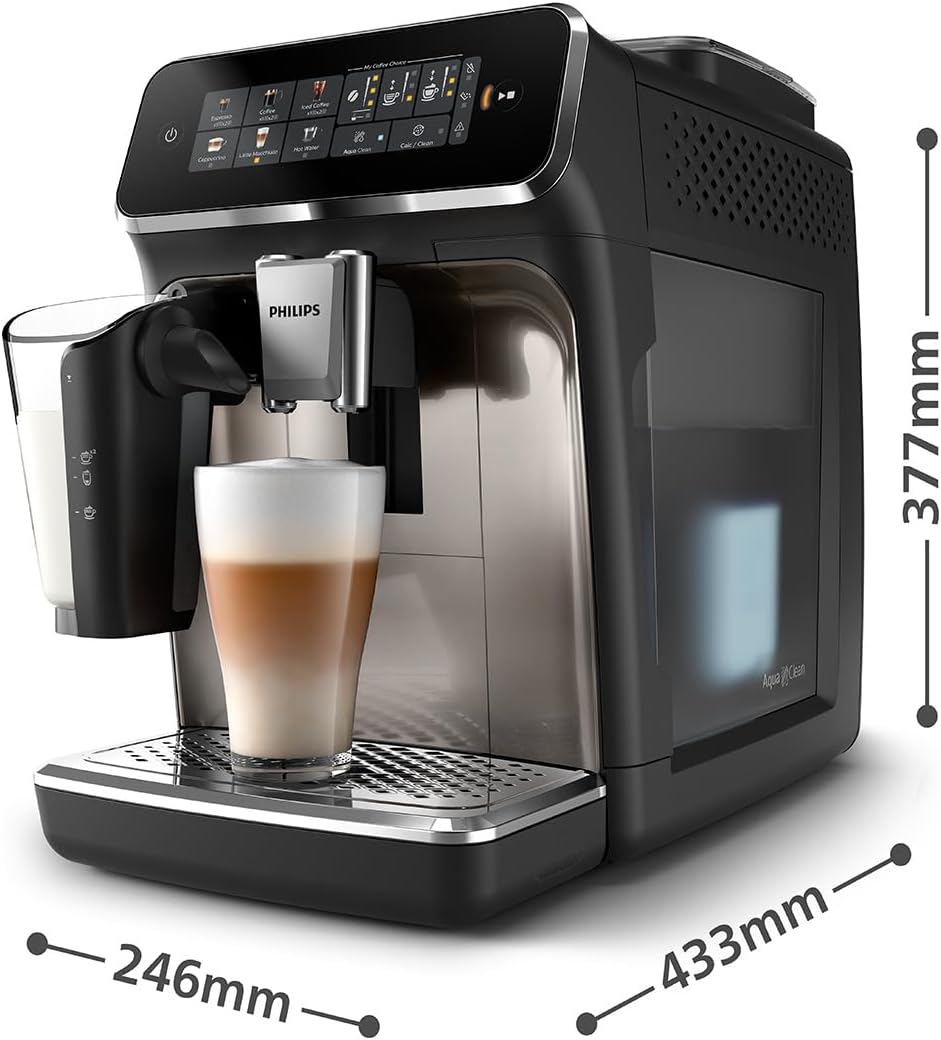 Philips 3300 Kaffeevollautomat LatteGo: Cremiger Milchschaum, Leise, Einfachste Reinigungd