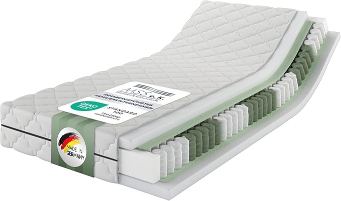 MSS e.K. Medic 7-Zonen Taschenfederkernmatratze H3 Komfortschaum Mikrofaser Bezug Ergonomischer Schlafd