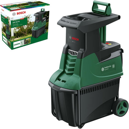 Bosch Turbinenhäcksler AXT 25 TC (2.500 W; geeignet für Holz und harte Gartenabfälle; integrierte Fangbox 53 l; in Karton)f