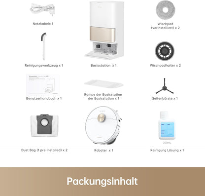 Dreame L10s Pro Ultra Heat, 7,000Pa, Heißwasser-Mopp, Teppicherkennung, Doppel-Mopp, Selbstreinigungf