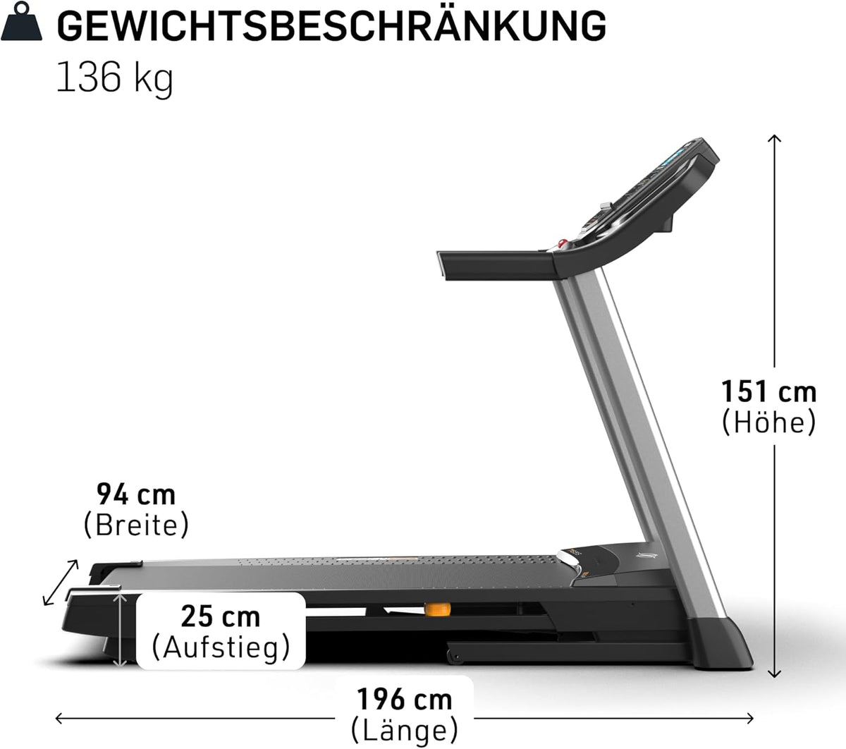 NordicTrack T-Serie: Laufband mit Steigung, Bluetooth, 136 kg Traglastl