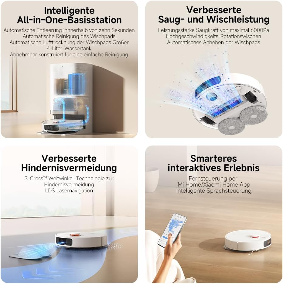 Xiaomi Robot Vacuum X20+ Saugroboter: 6000Pa, Absaugstation, Auto-Trocknung, LDS Navigationd