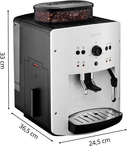 Krups Arabica Picto Kaffeevollautomat: Milchdüse, 2-Tassen, Drehregler, einfache Reinigung, TÜV-zertifiziert, Weißd