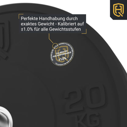 HQ Germany 50mm Vollgummi Bumper Plates - Gewichtsscheiben Set für Trainingl