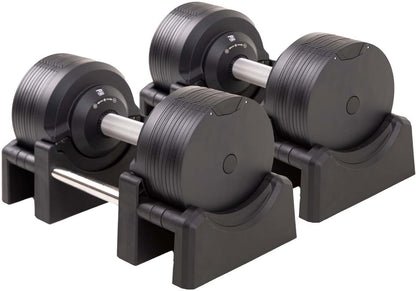 BRAINGAIN Verstellbare Hanteln: Chrom/Schwarz, Krafttraining für Zuhausel