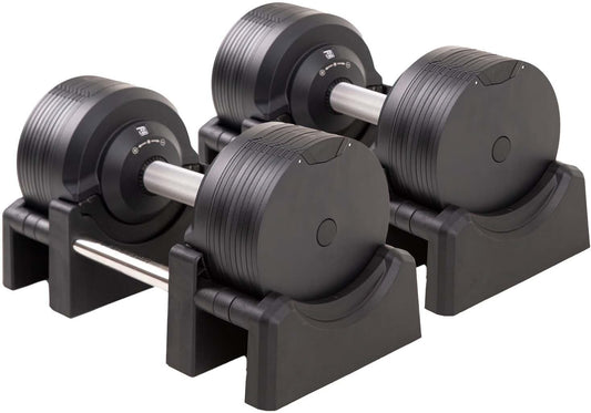 BRAINGAIN Verstellbare Hanteln: Chrom/Schwarz, Krafttraining für Zuhausel