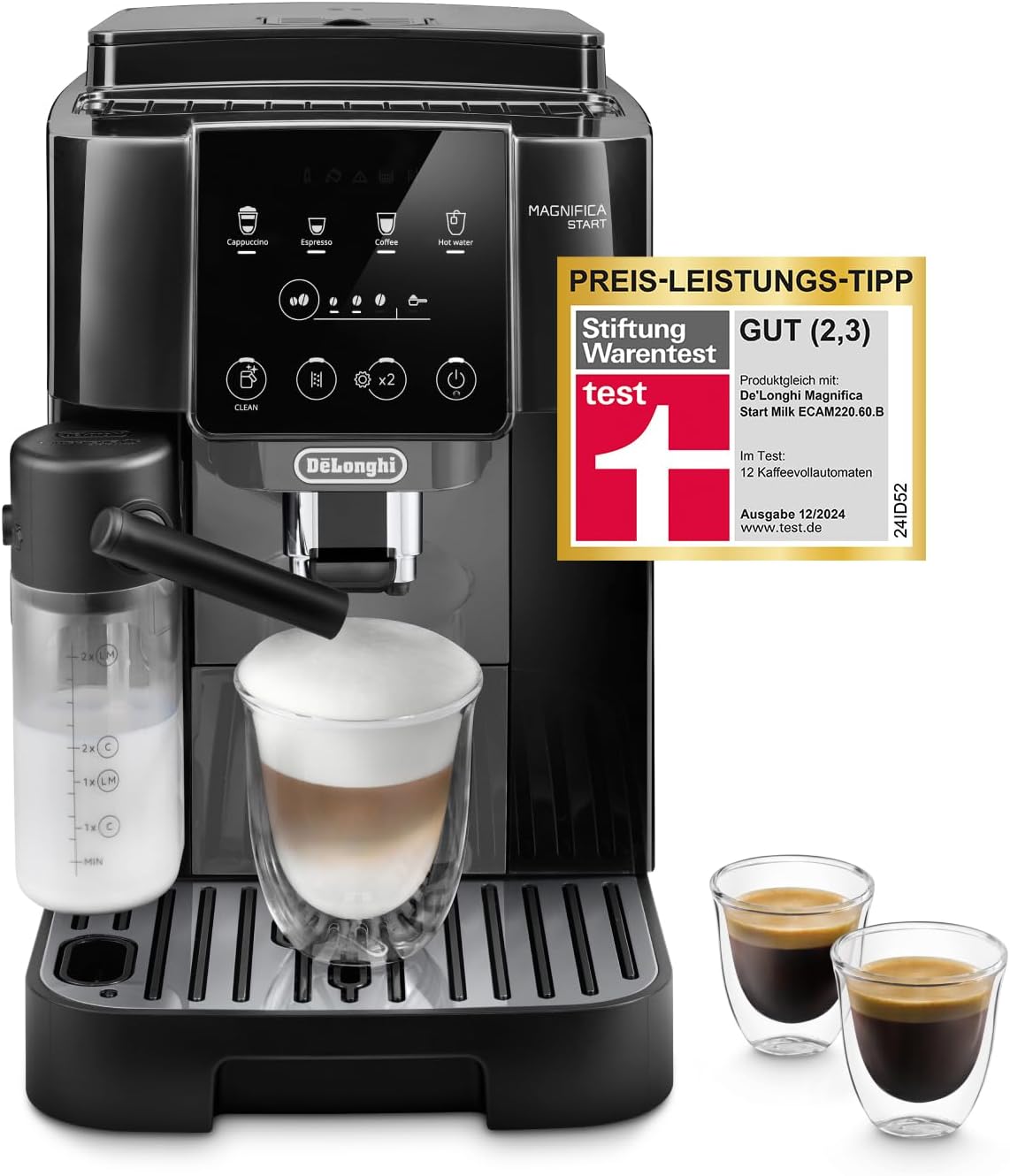 De'Longhi Magnifica Start ECAM222.60.BG Kaffeevollautomat, LatteCrema Milchsystem, Soft-Touch Bedienfeld, x2-Funktiond