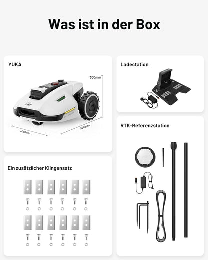MAMMOTION YUKA 2000, 2000m², Ohne Kabel, NetRTK+Vision, 4G, 50% Steigungf