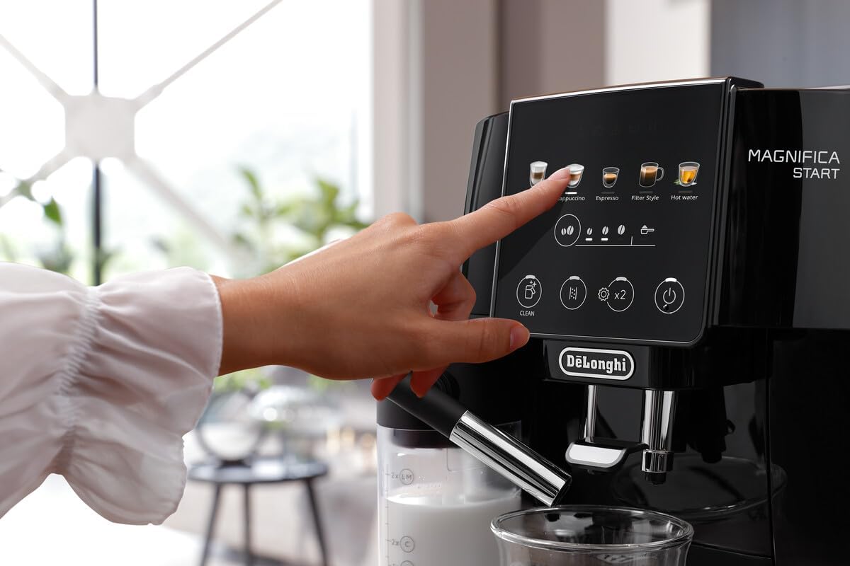 De'Longhi Magnifica Start Kaffeevollautomat, LatteCrema-Milchsystem, Espresso, Cappuccino, Soft-Touch, Schwarzd