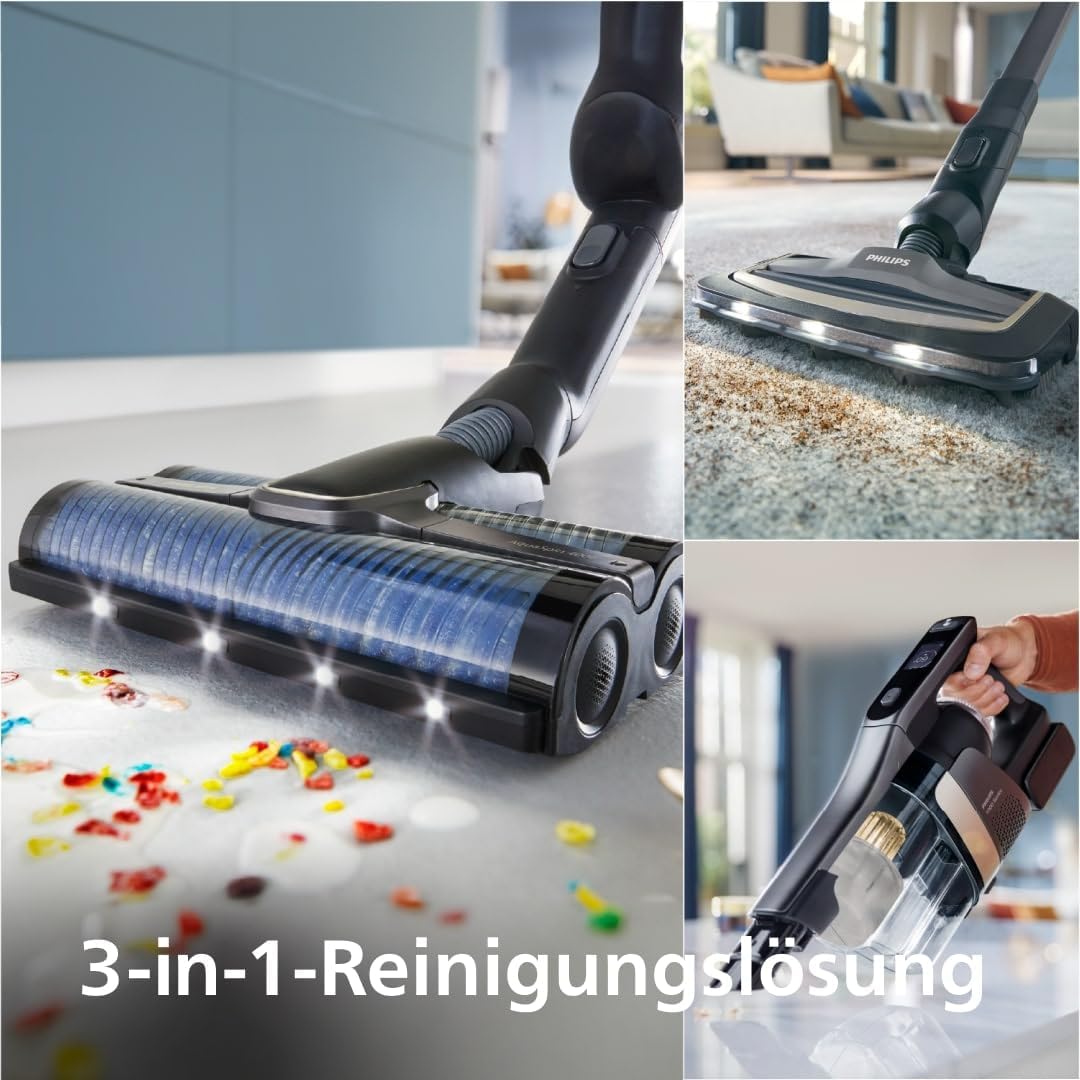Philips AquaTrio Nass- & Trockensauger, 3-in-1, AquaSpin, Selbstreinigung, Tiefschwarzd