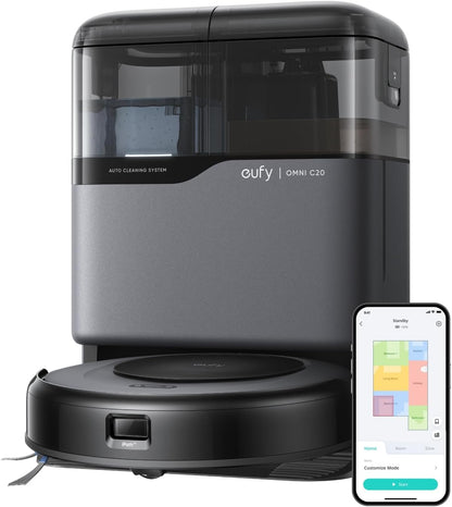 Eufy Omni C20, 7.000Pa, All-in-One-Station, Auto-Entleerung & -Reinigung, 8,5 cm, mit Wischfunktionf