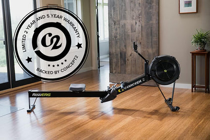 Concept2 RowErg Modell D: Rudergerät mit Luftwiderstand, Standardbeinen, Schwarzl