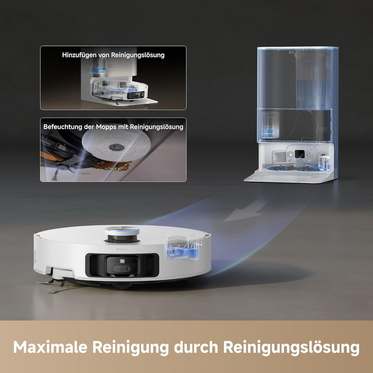 dreame X50 Ultra Complete Saugroboter: Intelligente Wischfunktion, 20.000 Pa, Hindernisüberwindungd