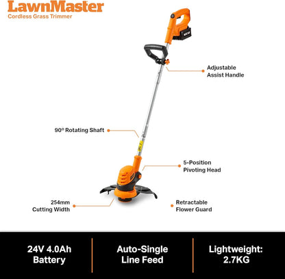 LawnMaster OcuMow™ 24V kabelloser Roboter-Rasenmäher & Trimmerf