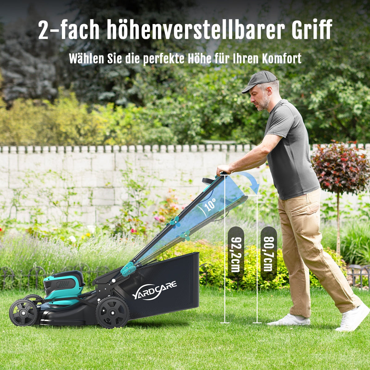YARDCARE 16" bürstenloser Akku-Rasenmäherf