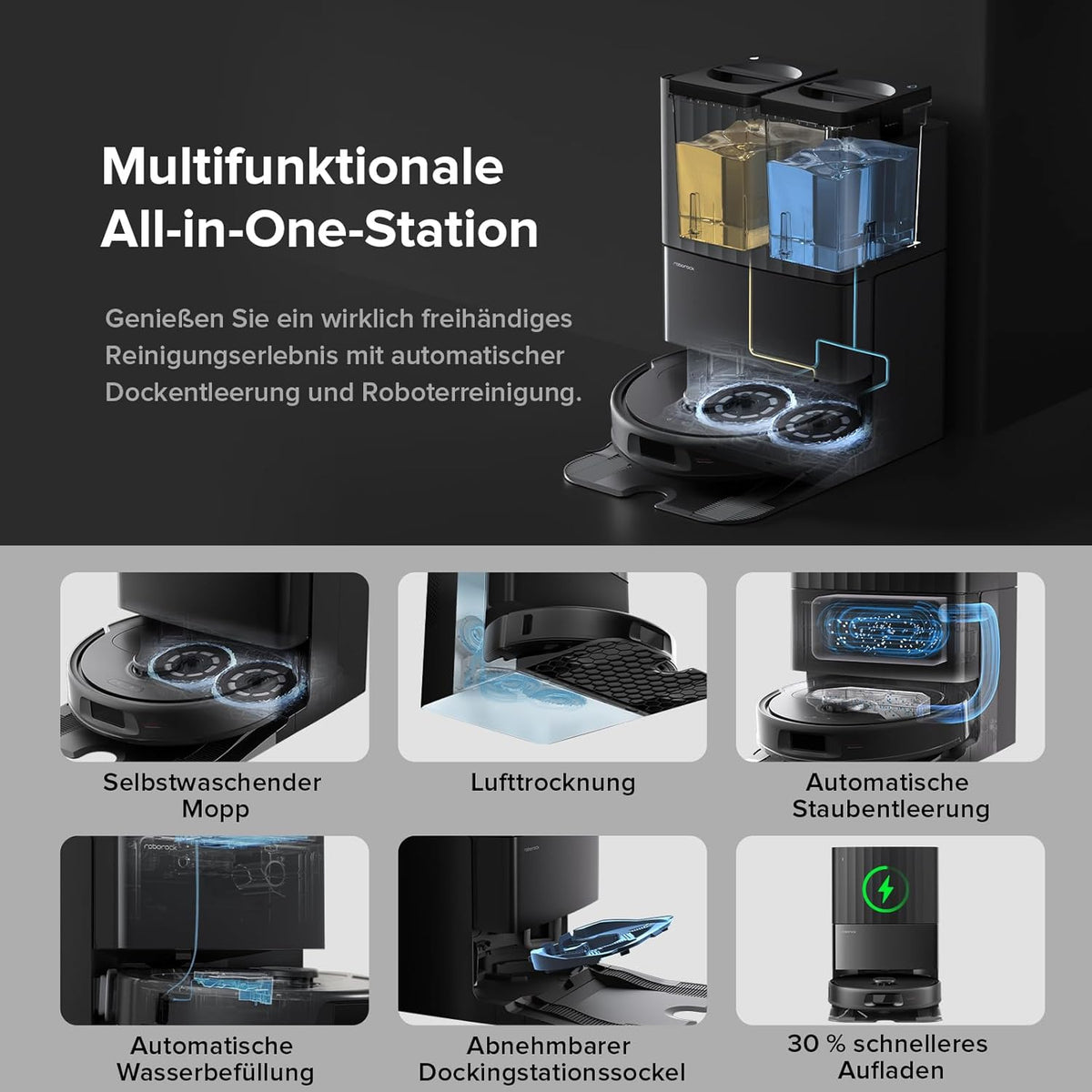 roborock Qrevo Saugroboter: 8000Pa Saugkraft, Hebemopp, All-in-One Dockd