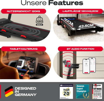 Sportstech F31s: Klappbares Laufband für Zuhause mit App, Bluetooth & LEDl
